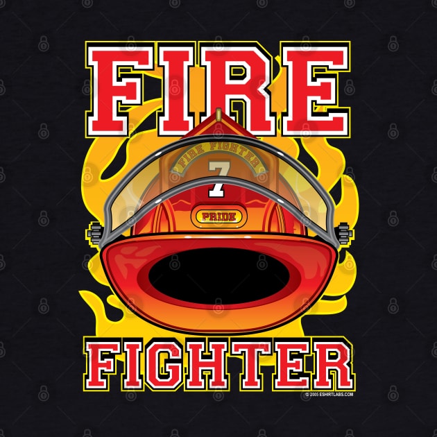 Fire Fighter Red Helmet by eShirtLabs